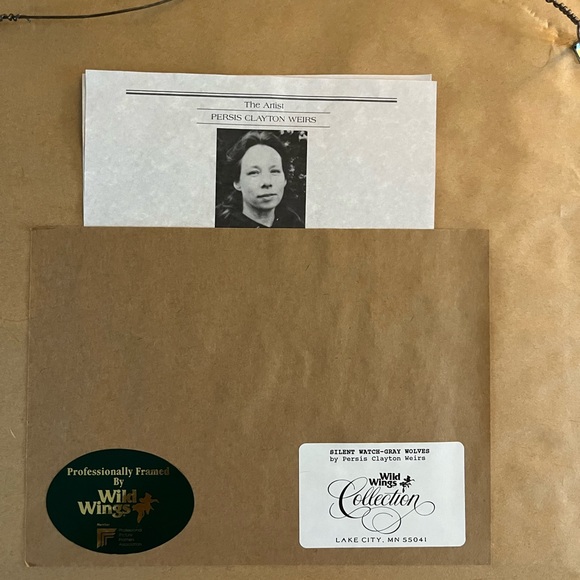 “Silent Watch Grey Wolves” by Persis Clayton Weirs Authentication attached. - Picture 15 of 15